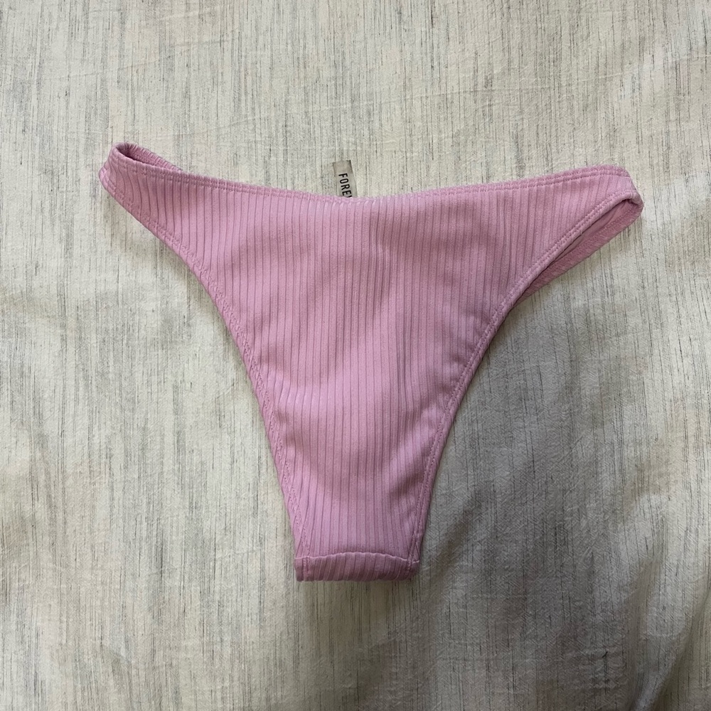 Pink Ribbed Bikini - Picture 2 of 2